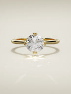 The Jazmin round lab-grown diamond solitaire in 14K yellow gold, front view