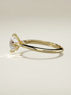 The Jazmin round lab-grown diamond solitaire in 14K yellow gold, side view