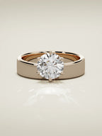 The Joya round lab-grown diamond solitaire in 14K rose gold, front view