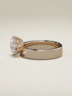 The Joya round lab-grown diamond solitaire in 14K rose gold, side view