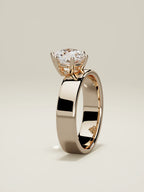 The Joya round lab-grown diamond solitaire in 14K rose gold, standing front view