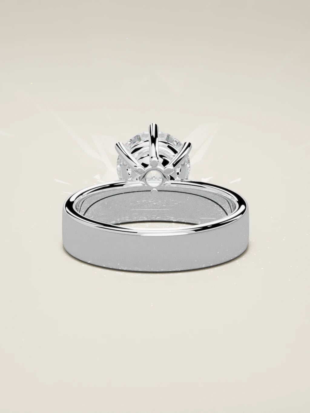 The Joya round lab-grown diamond solitaire in 14K white gold, back view