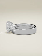 The Joya round lab-grown diamond solitaire in 14K white gold, side view