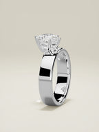 The Joya round lab-grown diamond solitaire in 14K white gold, standing front view