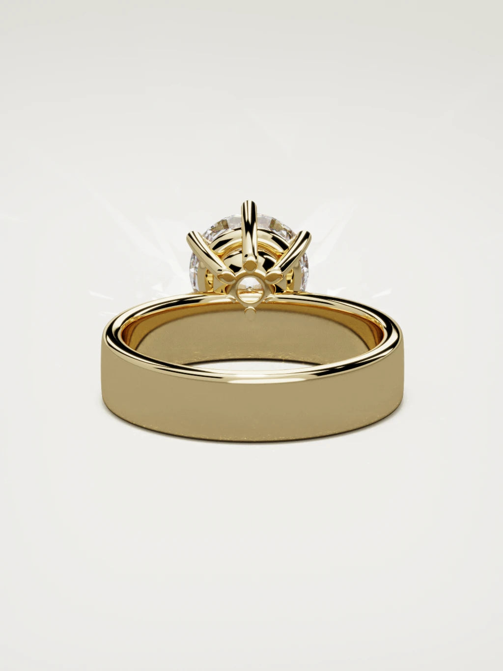 The Joya round lab-grown diamond solitaire in 14K yellow gold, back view