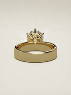 The Joya round lab-grown diamond solitaire in 14K yellow gold, back view