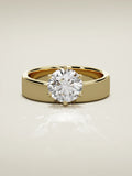 The Joya round lab-grown diamond solitaire in 14K yellow gold, front view