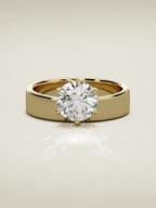 The Joya round lab-grown diamond solitaire in 14K yellow gold, front view