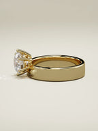 The Joya round lab-grown diamond solitaire in 14K yellow gold, side view