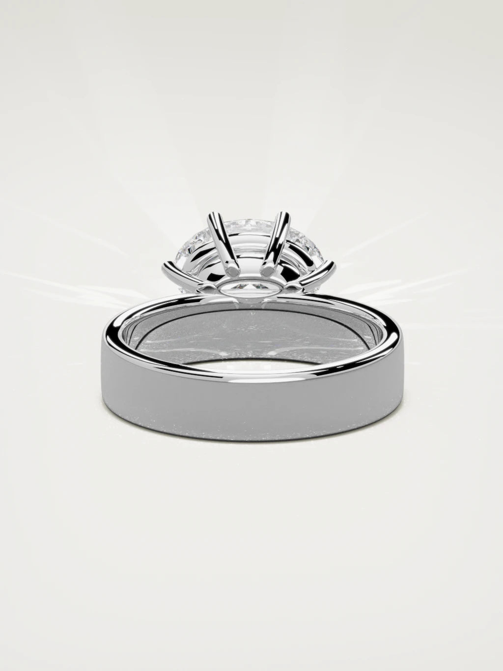 The Joya east-west oval lab-grown diamond solitaire in 14K white gold, back view