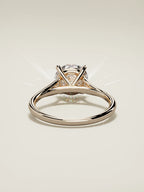 The Lazo round lab-grown diamond solitaire in 14K rose gold, back view