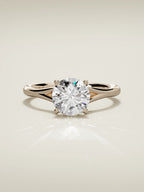 The Lazo round lab-grown diamond solitaire in 14K rose gold, front view