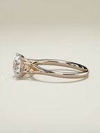 The Lazo round lab-grown diamond solitaire in 14K rose gold, side view