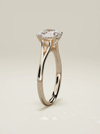 The Lazo round lab-grown diamond solitaire in 14K rose gold, standing front view