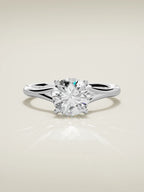 The Lazo round lab-grown diamond solitaire in 14K white gold, front view