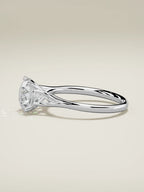 The Lazo round lab-grown diamond solitaire in 14K white gold, side view