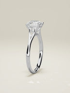 The Lazo round lab-grown diamond solitaire in 14K white gold, standing front view