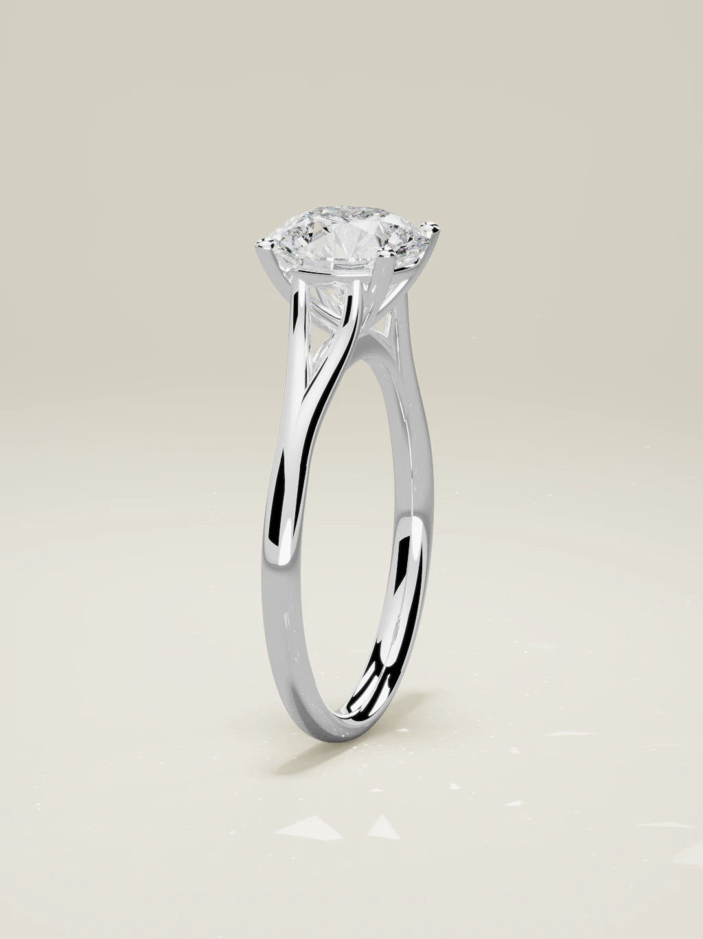 The Lazo round lab-grown diamond solitaire in 14K white gold, standing front view