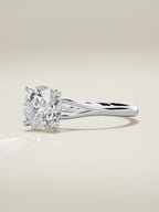 The Lazo round lab-grown diamond solitaire in 14K white gold, three-quarter view