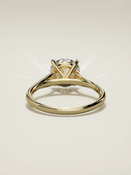 The Lazo round lab-grown diamond solitaire in 14K yellow gold, back view