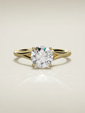The Lazo round lab-grown diamond solitaire in 14K yellow gold, front view