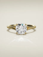 The Lazo round lab-grown diamond solitaire in 14K yellow gold, front view