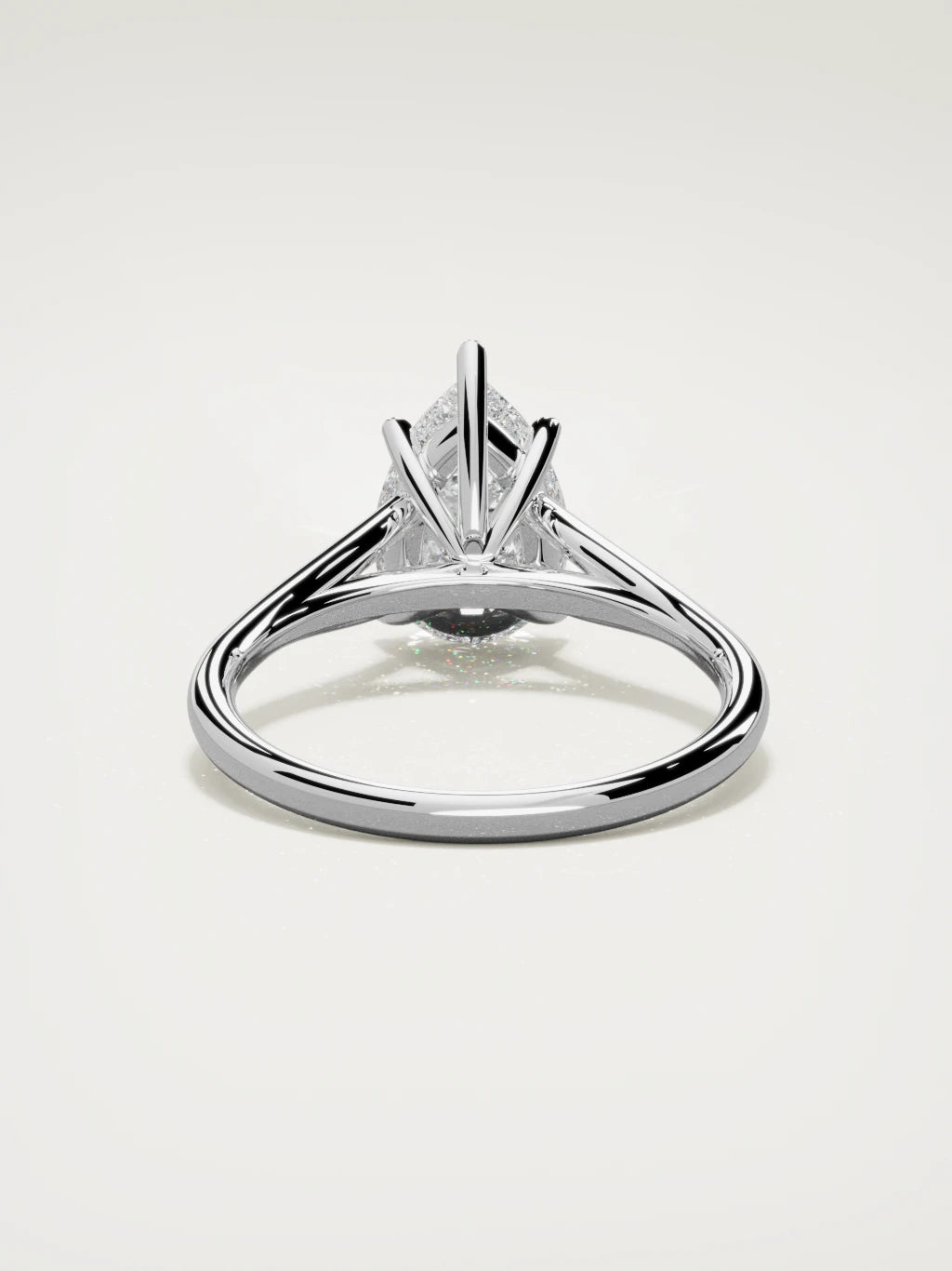 The Lazo pear-shaped lab-grown diamond solitaire in 14K white gold, back view