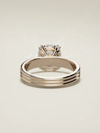 The Lira round lab-grown diamond solitaire in 14K rose gold, back view