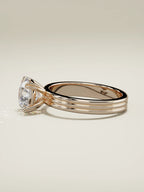 The Lira round lab-grown diamond solitaire in 14K rose gold, side view