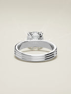 The Lira round lab-grown diamond solitaire in 14K white gold, back view