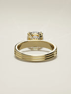 The Lira round lab-grown diamond solitaire in 14K yellow gold, back view