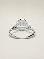 The Luna round lab-grown diamond solitaire in 14K white gold, back view