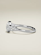 The Luna round lab-grown diamond solitaire in 14K white gold, side view