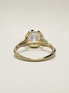 The Luna round lab-grown diamond solitaire in 14K yellow gold, back view