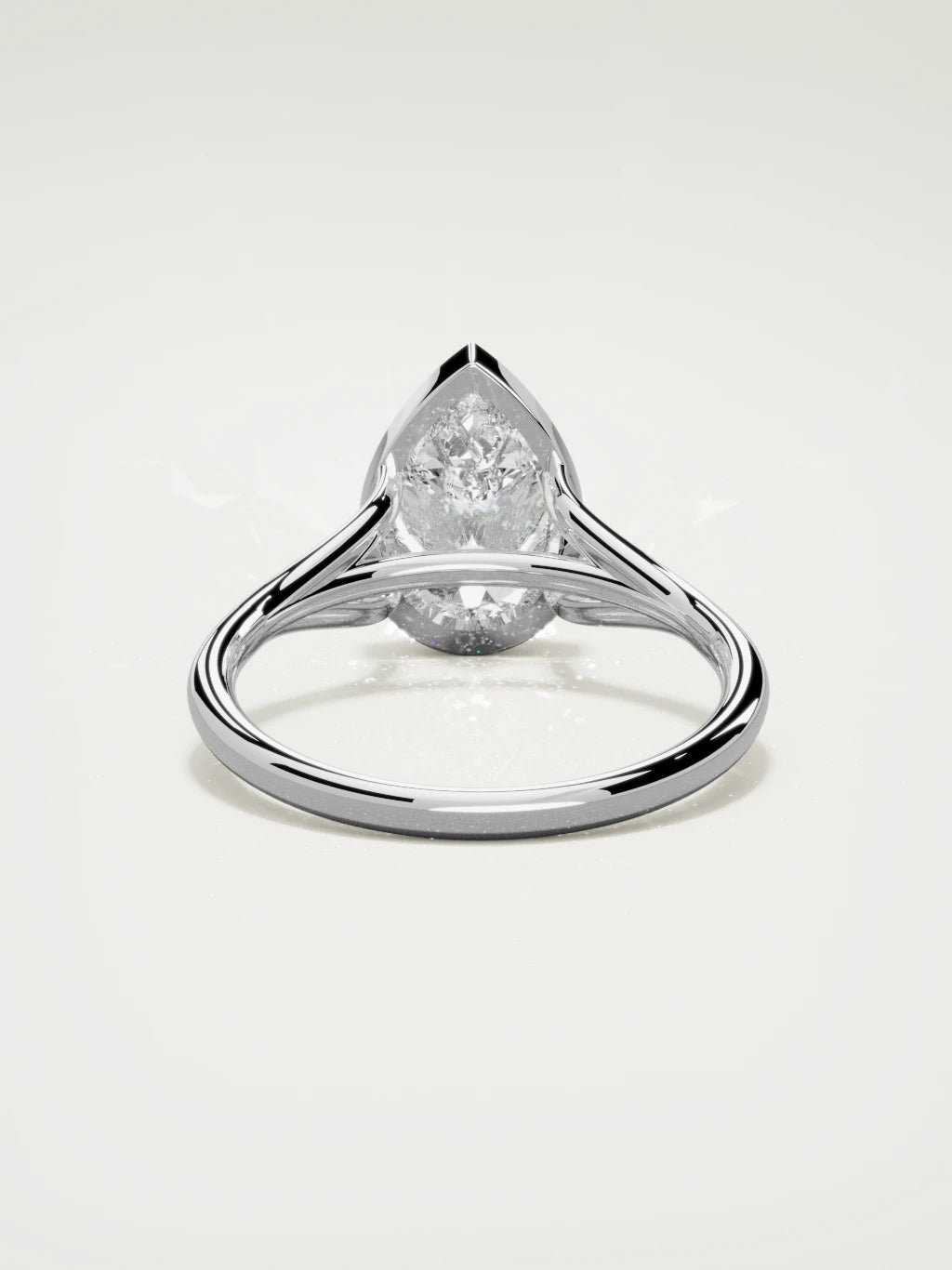 The Luna pear-shaped lab-grown diamond solitaire in 14K white gold, back view