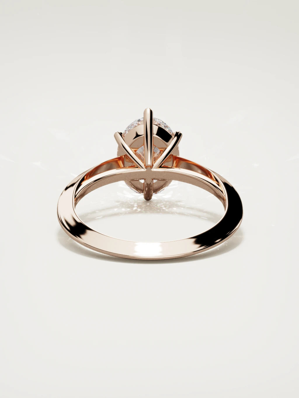 The Nave oval lab-grown diamond solitaire in 14K rose gold, back view