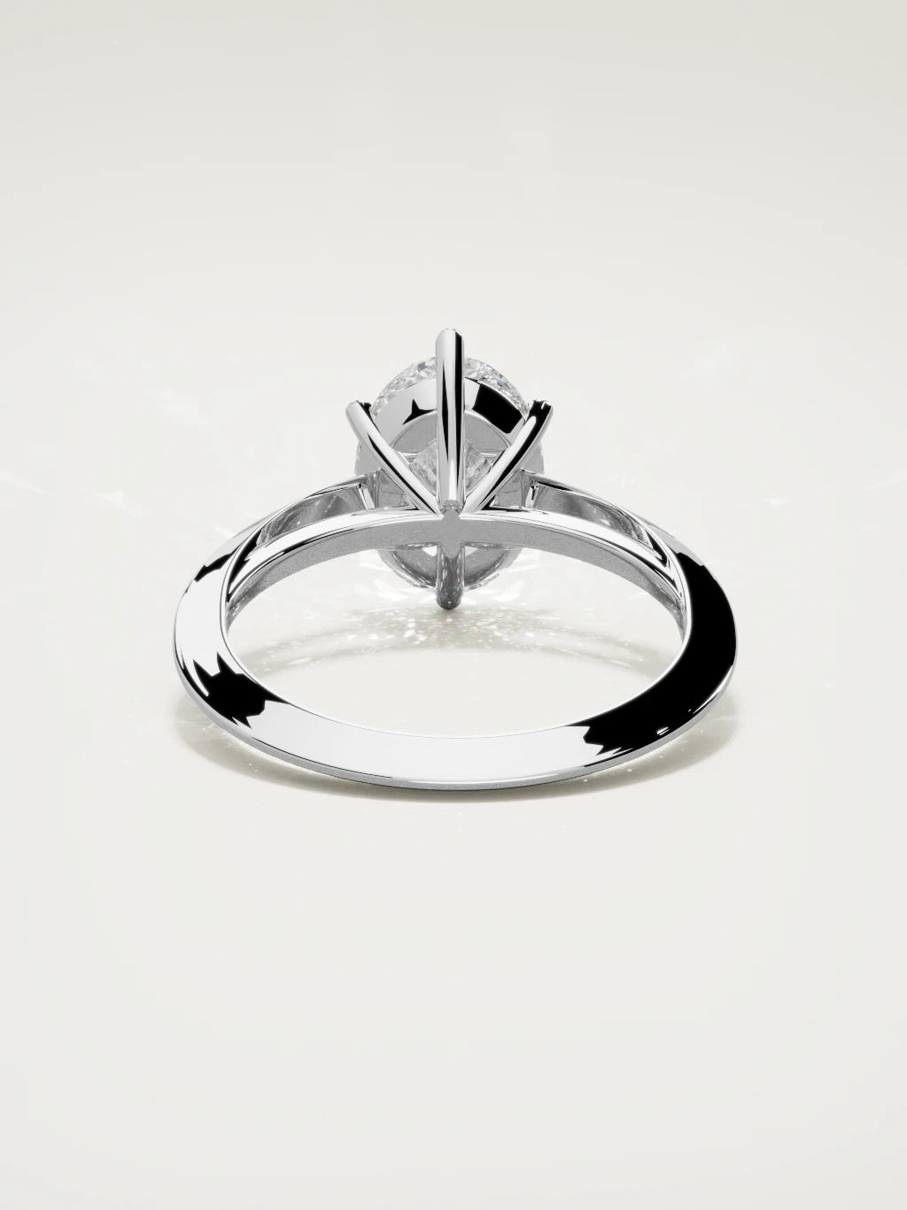 The Nave oval lab-grown diamond solitaire in 14K white gold, back view