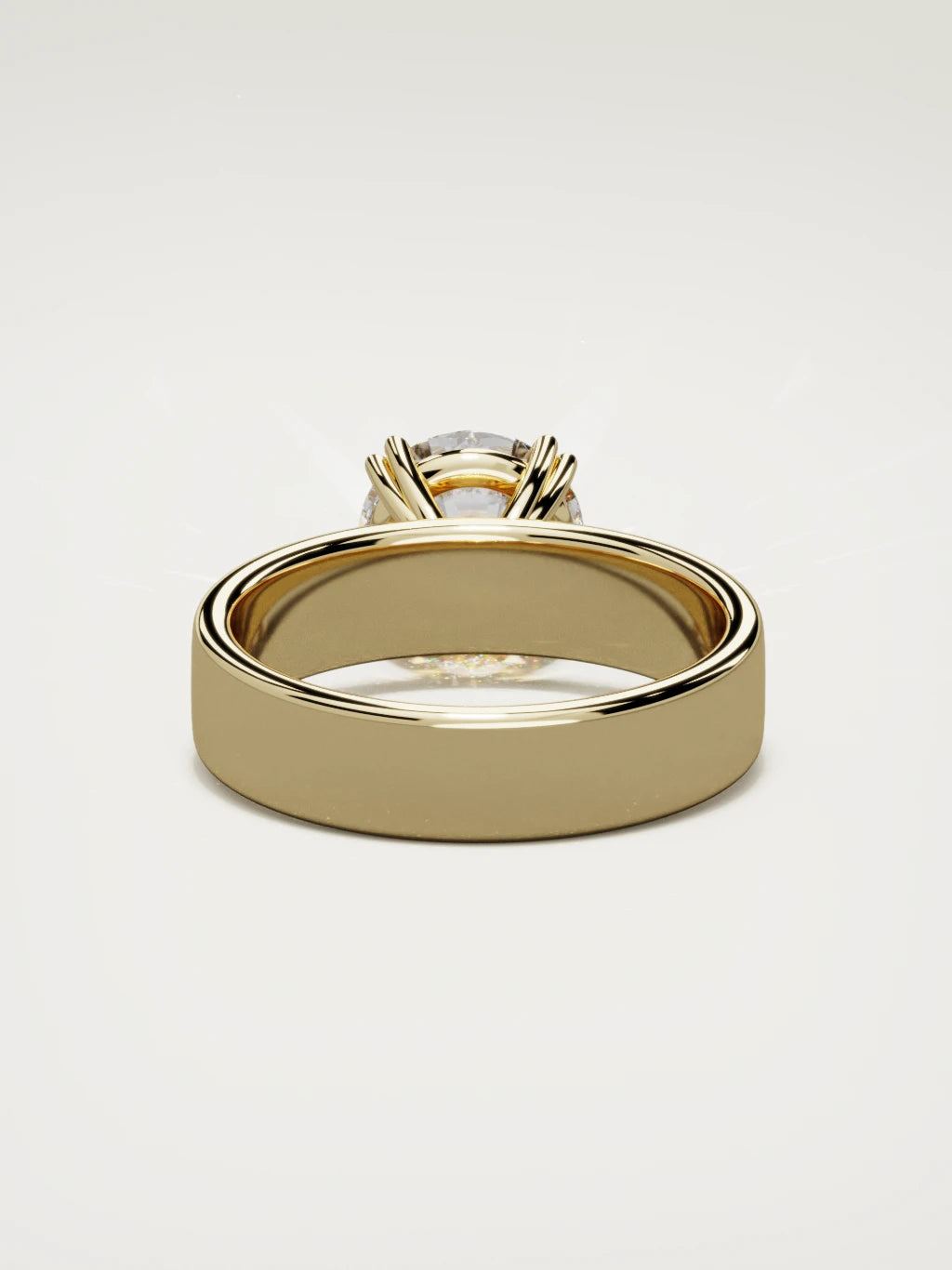 The Nova round lab-grown diamond solitaire in 14K yellow gold, back view