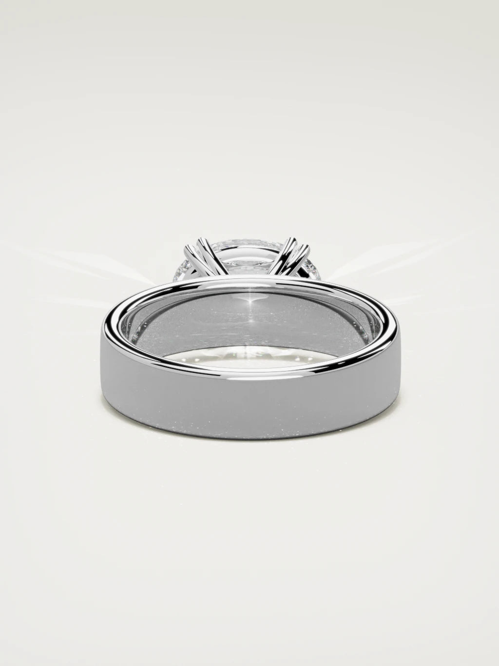 The Nova east-west oval lab-grown diamond solitaire in 14K white gold, back view