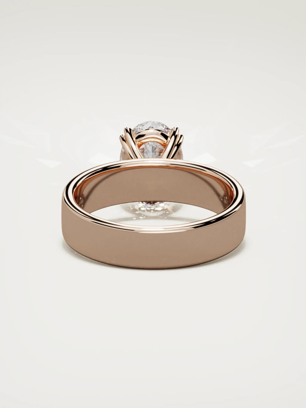 The Nova oval lab-grown diamond solitaire in 14K rose gold, back view