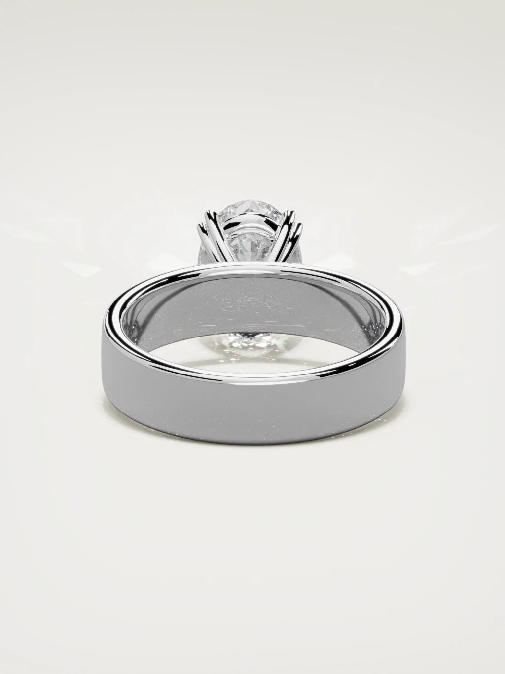 The Nova oval lab-grown diamond solitaire in 14K white gold, back view