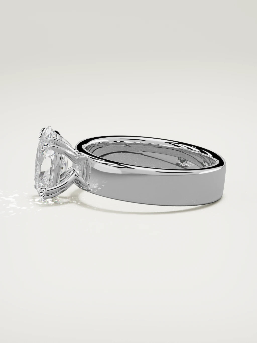 The Nova oval lab-grown diamond solitaire in 14K white gold, side view