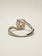 The Ola round lab-grown diamond solitaire in 14K rose gold, back view