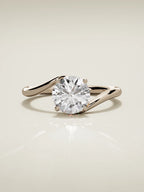 The Ola round lab-grown diamond solitaire in 14K rose gold, front view