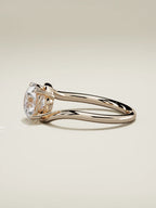 The Ola round lab-grown diamond solitaire in 14K rose gold, side view