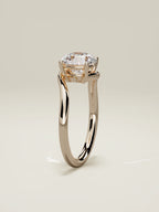 The Ola round lab-grown diamond solitaire in 14K rose gold, standing front view