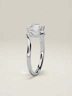 The Ola round lab-grown diamond solitaire in 14K white gold, standing front view