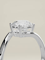 The Ola round lab-grown diamond solitaire in 14K white gold, standing three-quarter view