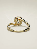 The Ola round lab-grown diamond solitaire in 14K yellow gold, back view