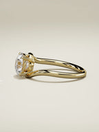 The Ola round lab-grown diamond solitaire in 14K yellow gold, side view